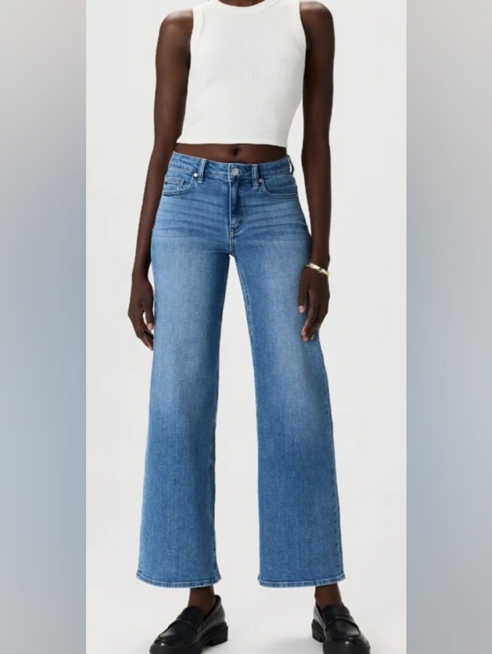 Quince Bella Stretch Wide Leg Jeans 29 X 31 Seaside Blue High rise 70s Organic